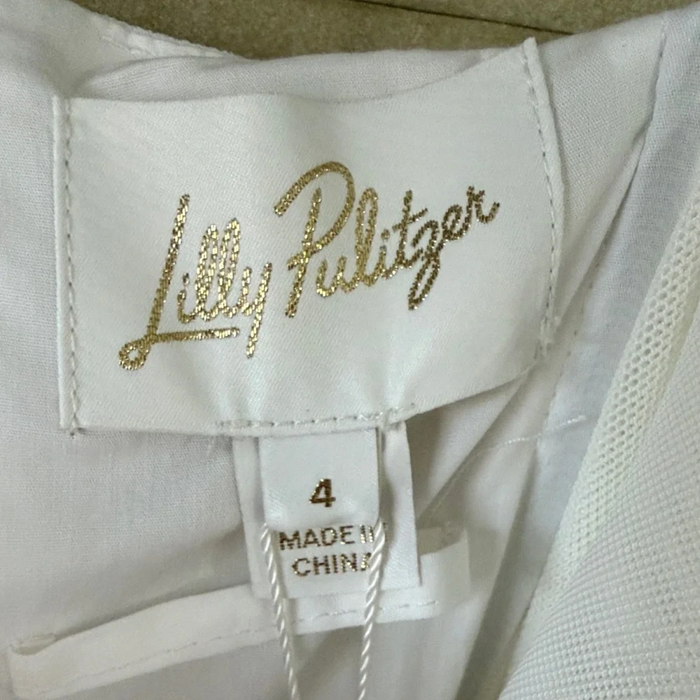 NWT Lily Pulitzer! White Sleeveless Romper with belt - Picture 2 of 5